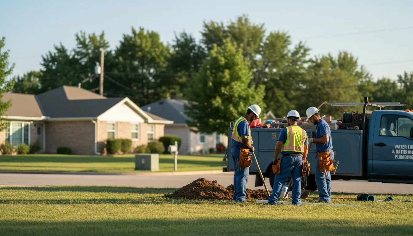 Residential water line and bathroom plumbing service in Pecan Gap, TX